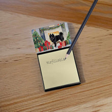 Load image into Gallery viewer, German Spitz Cozy Christmas Sticky Note Holder- Refiilable Desk Accessory Note Pad