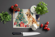 Load image into Gallery viewer, Golden Retriever Cozy Christmas Glass Cutting Boards – Durable, Decorative Kitchen Art Large