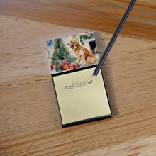 Load image into Gallery viewer, Golden Retriever Cozy Christmas Sticky Note Holder- Refiilable Desk Accessory Note Pad
