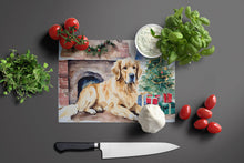 Load image into Gallery viewer, Golden Retriever Cozy Christmas Glass Cutting Boards – Durable, Decorative Kitchen Art Large