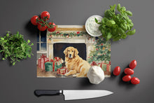 Load image into Gallery viewer, Golden Retriever Cozy Christmas Glass Cutting Boards – Durable, Decorative Kitchen Art Large