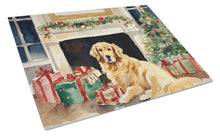 Load image into Gallery viewer, Golden Retriever Cozy Christmas Glass Cutting Boards – Durable, Decorative Kitchen Art Large