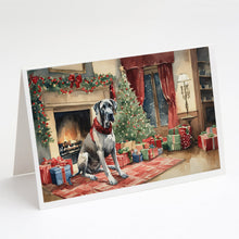 Load image into Gallery viewer, Great Dane Cozy Christmas Greeting Cards - Blank Note Cards – 8-Pack of Artist-Designed Cards with Envelopes