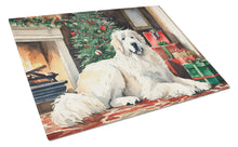 Load image into Gallery viewer, Great Pyrenees Cozy Christmas Glass Cutting Boards – Durable, Decorative Kitchen Art Large