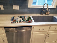 Load image into Gallery viewer, Great Pyrenees Cozy Christmas Dish Drying Mat