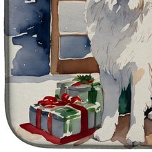 Load image into Gallery viewer, Great Pyrenees Cozy Christmas Dish Drying Mat