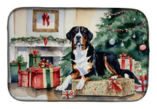 Load image into Gallery viewer, Greater Swiss Mountain Dog Cozy Christmas Dish Drying Mat