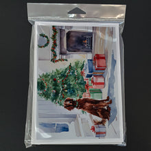 Load image into Gallery viewer, Irish Setter Cozy Christmas Greeting Cards - Blank Note Cards – 8-Pack of Artist-Designed Cards with Envelopes