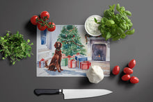 Load image into Gallery viewer, Irish Setter Cozy Christmas Glass Cutting Boards – Durable, Decorative Kitchen Art Large