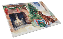 Load image into Gallery viewer, Irish Setter Cozy Christmas Glass Cutting Boards – Durable, Decorative Kitchen Art Large