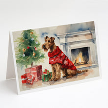 Load image into Gallery viewer, Irish Terrier Cozy Christmas Greeting Cards - Blank Note Cards – 8-Pack of Artist-Designed Cards with Envelopes
