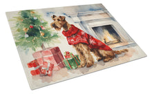 Load image into Gallery viewer, Irish Terrier Cozy Christmas Glass Cutting Boards – Durable, Decorative Kitchen Art Large