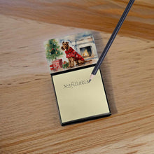 Load image into Gallery viewer, Irish Terrier Cozy Christmas Sticky Note Holder- Refiilable Desk Accessory Note Pad