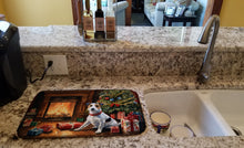 Load image into Gallery viewer, Jack Russell Terrier Cozy Christmas Dish Drying Mat