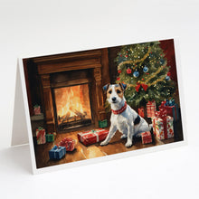 Load image into Gallery viewer, Jack Russell Terrier Cozy Christmas Greeting Cards - Blank Note Cards – 8-Pack of Artist-Designed Cards with Envelopes