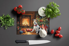 Load image into Gallery viewer, Jack Russell Terrier Cozy Christmas Glass Cutting Boards – Durable, Decorative Kitchen Art Large
