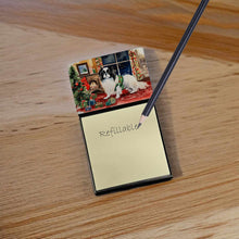 Load image into Gallery viewer, Japanese Chin Cozy Christmas Sticky Note Holder- Refiilable Desk Accessory Note Pad