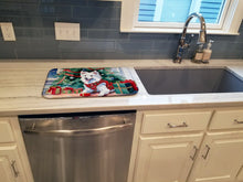 Load image into Gallery viewer, Japanese Spitz Cozy Christmas Dish Drying Mat