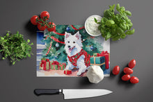 Load image into Gallery viewer, Japanese Spitz Cozy Christmas Glass Cutting Boards – Durable, Decorative Kitchen Art Large