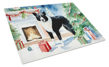Load image into Gallery viewer, Karelian Bear Dog Cozy Christmas Glass Cutting Boards – Durable, Decorative Kitchen Art Large
