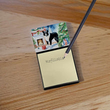 Load image into Gallery viewer, Karelian Bear Dog Cozy Christmas Sticky Note Holder- Refiilable Desk Accessory Note Pad
