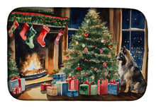 Load image into Gallery viewer, Keeshond Cozy Christmas Dish Drying Mat