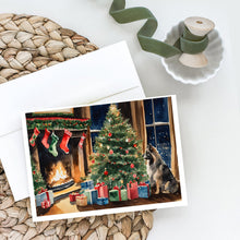 Load image into Gallery viewer, Keeshond Cozy Christmas Greeting Cards - Blank Note Cards – 8-Pack of Artist-Designed Cards with Envelopes
