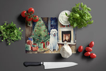 Load image into Gallery viewer, Kuvasz Cozy Christmas Glass Cutting Boards – Durable, Decorative Kitchen Art Large