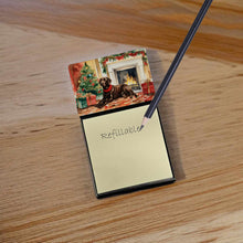 Load image into Gallery viewer, Labrador Retriever Cozy Christmas Sticky Note Holder- Refiilable Desk Accessory Note Pad