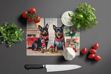Load image into Gallery viewer, Lancashire Heeler Cozy Christmas Glass Cutting Boards – Durable, Decorative Kitchen Art Large