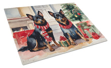 Load image into Gallery viewer, Lancashire Heeler Cozy Christmas Glass Cutting Boards – Durable, Decorative Kitchen Art Large