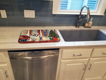 Load image into Gallery viewer, Lhasa Apso Cozy Christmas Dish Drying Mat