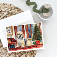 Load image into Gallery viewer, Lhasa Apso Cozy Christmas Greeting Cards - Blank Note Cards – 8-Pack of Artist-Designed Cards with Envelopes