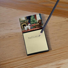 Load image into Gallery viewer, Maltese Cozy Christmas Sticky Note Holder- Refiilable Desk Accessory Note Pad