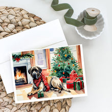 Load image into Gallery viewer, Mastiff Cozy Christmas Greeting Cards - Blank Note Cards – 8-Pack of Artist-Designed Cards with Envelopes