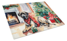 Load image into Gallery viewer, Mastiff Cozy Christmas Glass Cutting Boards – Durable, Decorative Kitchen Art Large
