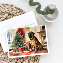 Load image into Gallery viewer, Mastiff Cozy Christmas Greeting Cards - Blank Note Cards – 8-Pack of Artist-Designed Cards with Envelopes