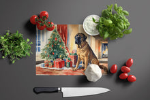 Load image into Gallery viewer, Mastiff Cozy Christmas Glass Cutting Boards – Durable, Decorative Kitchen Art Large