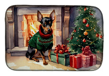 Load image into Gallery viewer, Miniature Pinscher Cozy Christmas Dish Drying Mat