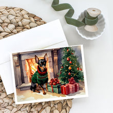 Load image into Gallery viewer, Miniature Pinscher Cozy Christmas Greeting Cards - Blank Note Cards – 8-Pack of Artist-Designed Cards with Envelopes