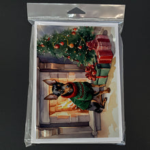 Load image into Gallery viewer, Miniature Pinscher Cozy Christmas Greeting Cards - Blank Note Cards – 8-Pack of Artist-Designed Cards with Envelopes