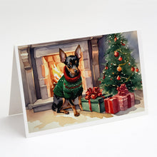 Load image into Gallery viewer, Miniature Pinscher Cozy Christmas Greeting Cards - Blank Note Cards – 8-Pack of Artist-Designed Cards with Envelopes