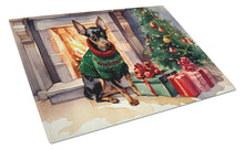 Load image into Gallery viewer, Miniature Pinscher Cozy Christmas Glass Cutting Boards – Durable, Decorative Kitchen Art Large