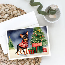 Load image into Gallery viewer, Miniature Pinscher Cozy Christmas Greeting Cards - Blank Note Cards – 8-Pack of Artist-Designed Cards with Envelopes