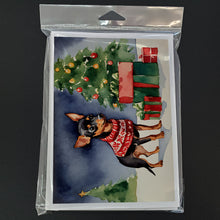 Load image into Gallery viewer, Miniature Pinscher Cozy Christmas Greeting Cards - Blank Note Cards – 8-Pack of Artist-Designed Cards with Envelopes