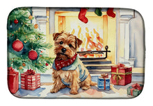 Load image into Gallery viewer, Norfolk Terrier Cozy Christmas Dish Drying Mat