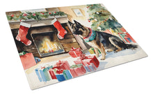 Load image into Gallery viewer, Norwegian Buhund Cozy Christmas Glass Cutting Boards – Durable, Decorative Kitchen Art Large