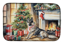 Load image into Gallery viewer, Norwegian Elkhound Cozy Christmas Dish Drying Mat