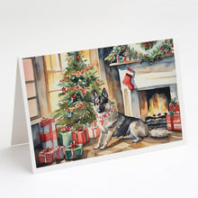 Load image into Gallery viewer, Norwegian Elkhound Cozy Christmas Greeting Cards - Blank Note Cards – 8-Pack of Artist-Designed Cards with Envelopes