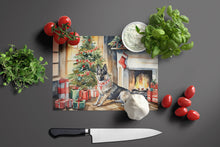 Load image into Gallery viewer, Norwegian Elkhound Cozy Christmas Glass Cutting Boards – Durable, Decorative Kitchen Art Large